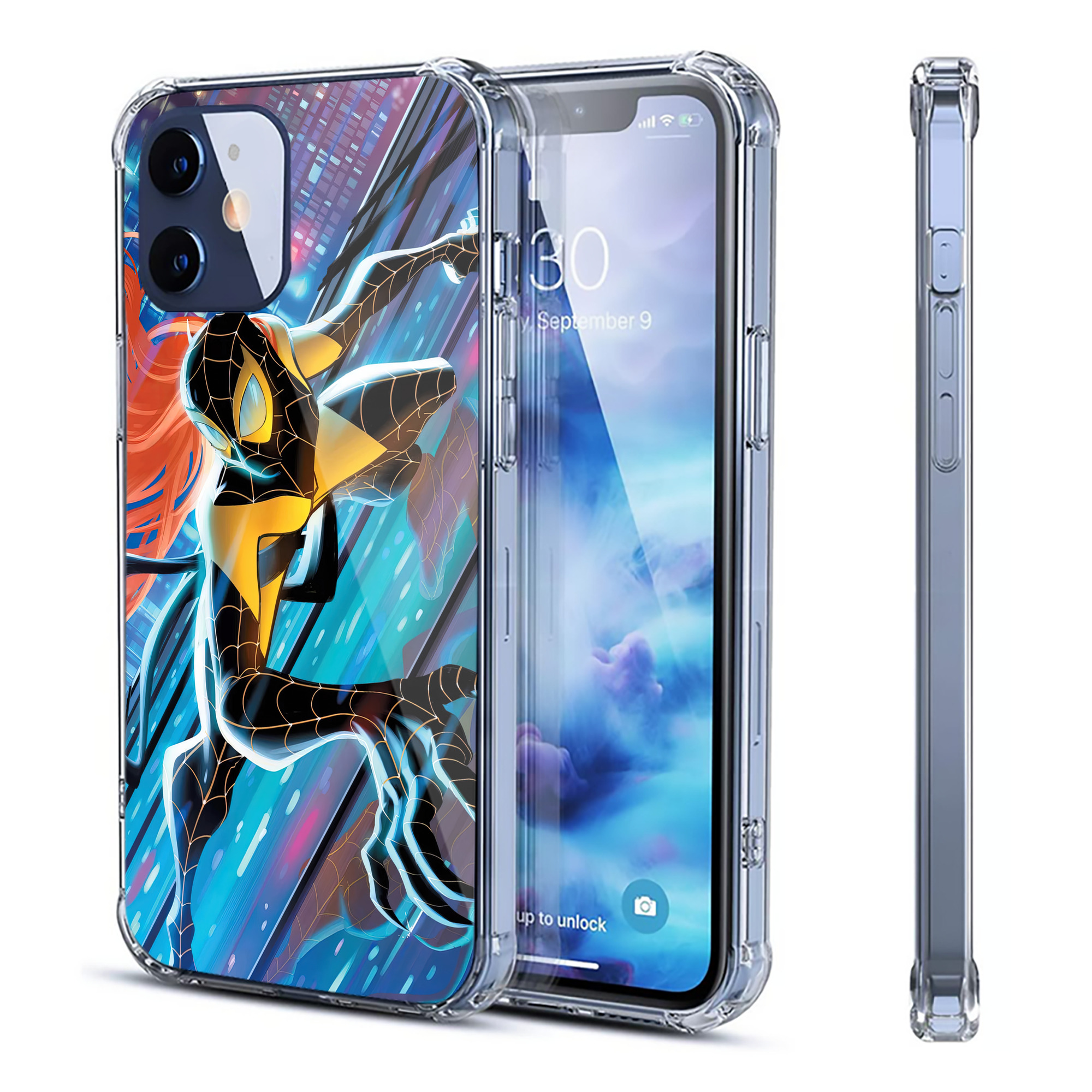 （画像用） Spider Man スパイダーマン 【iPhone 12シリーズ対応】透明スマホケース（クリアソフトケース）